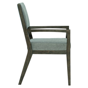Bernhardt Bernhardt Linea Arm Chair — Cerused Charcoal Solid Ash Frame, Neutral Gray Upholstery, Rustic-Modern Elegance 384542B