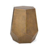 Christopher Knight Home® - Noble House - Pamsha Modern Hammered Iron Geometric Side Table, Brushed Antique Gold