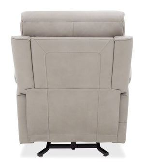Hooker Furniture Lyra Semi-Aniline Top Grain Leather Power Lift Recliner With Wireless Charging, Cupholder, Lumbar Grey RC622-PHLL4-091