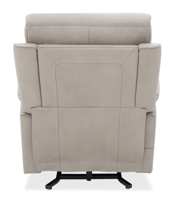 Hooker Furniture Lyra Semi-Aniline Top Grain Leather Power Lift Recliner With Wireless Charging, Cupholder, Lumbar Grey RC622-PHLL4-091