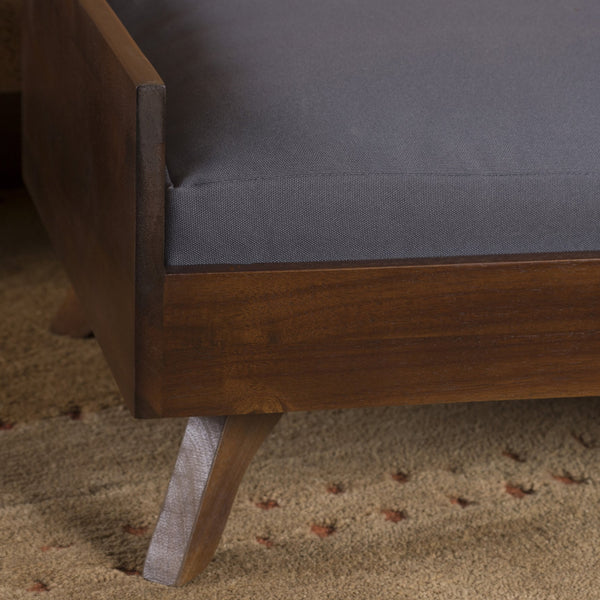 English Elm Christopher Knight Home® - SOLID Mid Century Acacia Wood Dog Bed with Water-Resistant Dark Grey Cushion, Durable Dark Oak Finish 61287.00