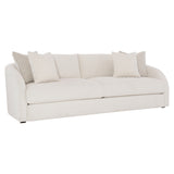 Terra Plush Fabric Sofa with Swivel Base, Curved Arms, and Deep Seat - 95