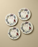 Lenox Winter Greetings Dinner Plates, Set of 4 Red & Green, IVORY PORCELAIN 897091