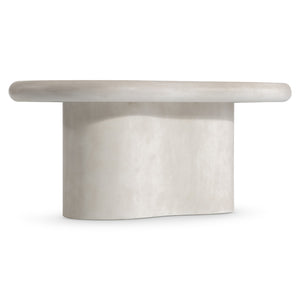 Bernhardt Bernhardt Nova Sculptural Cocktail Table 58" Organic Solid Wood Top Light Vellum Finish, Carved Legs 519023