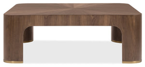 Hooker Furniture Eleana Square Walnut Veneer Cocktail Table with Bronze Accents for Modern Living 7252-80410-85