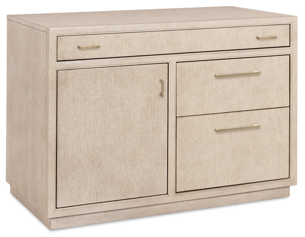 Hooker Furniture Marlowe White Oak Executive Desk with Cable Management and Locking File Storage 22.00L x 42.00W x 30.00H 6420-10412-80
