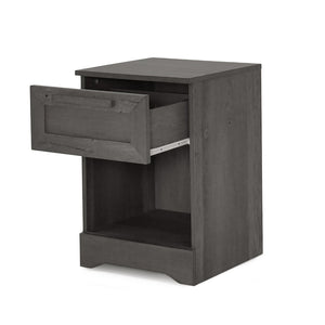 English Elm Christopher Knight Home® - DELANEY Faux Wood 1-Drawer Nightstand with Bottom Shelf, Moisture-Resistant MDF, Compact Chic Grey 71138.00