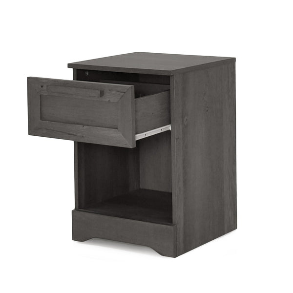 English Elm Christopher Knight Home® - DELANEY Faux Wood 1-Drawer Nightstand with Bottom Shelf, Moisture-Resistant MDF, Compact Chic Grey 71138.00