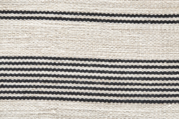 Feizy Rugs Duprine Eco-friendly Hand-woven Indoor Rug - Stylish Nautical Design With Classic Pin Stripes Black,White,Ivory Pet,Polyester 7220560fblk000p00