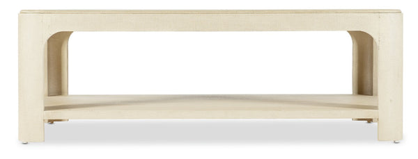 Hooker Furniture Archives Raffia Rectangle Cocktail Table — Flax Finish Raffia & Woven-Cane Coffee Table With Shelf, 56" 6123-80110-05