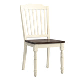 Homelegance By Top-Line Antonio Two-Tone Antique Dining Chairs (Set of 2) White Rubberwood