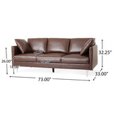 Christopher Knight Home® - Noble House - - Mirod 73'' Pu Sofa,Removed Back Cushions,Living Room And Study