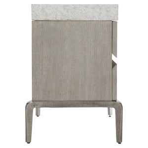 Bernhardt Bernhardt Ritter Nightstand — Sculptural Flint Wood & Sand Grey Concrete Top, Soft-Close Drawers, Usb Charger 309232