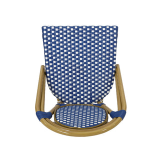 English Elm French Bistro Outdoor Chair Set of 2 Handwoven Pe Rattan Aluminum Cafe Patio Seating 69959.00