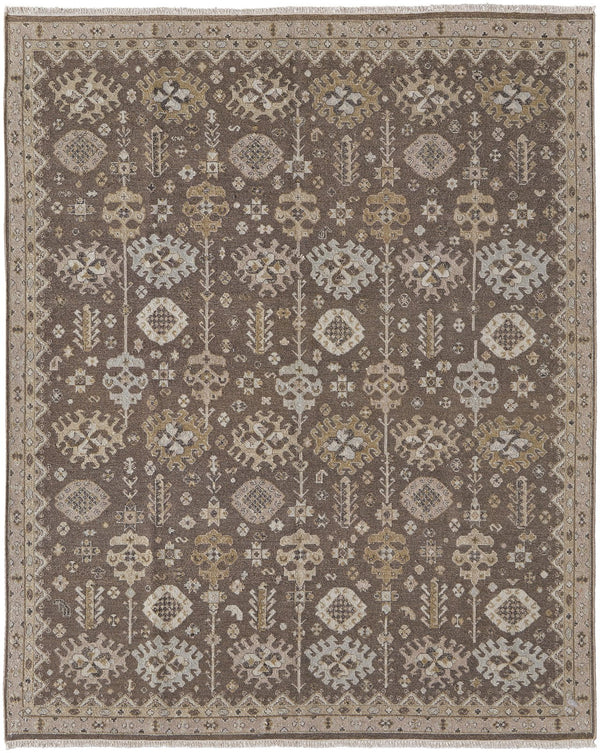 Feizy Rugs Corbitt Classic Hand Knotted Wool Oriental Rug – Elegant Persian Design For Timeless Living Spaces Brown,Ivory Wool Cor0610fbrn000g50