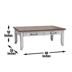 English Elm Steve Silver - Bear - Creek Cocktail Table - White