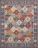 Nourison Grafix GRF31 Machine Made Power-loomed Narrow Border Indoor Only Bohemian Vintage Rug Multicolor, Multicolor 100% Polypropylene 99446472267