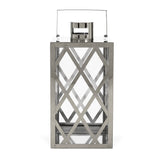 Christopher Knight Home® - Noble House - Ashuelot Outdoor 14" Modern Stainless Steel Lantern