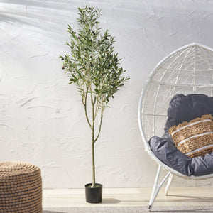 English Elm 180cm Artificial Olive Tree Faux Botanical with Flexible Iron Frame for Any Room 70528.00