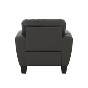 Porter Designs Porter Trento Charcoal Gray Top Grain Leather Chair - Stylish Tufted Design & Comfortable Seating Gray Leather 02-189-03-4098