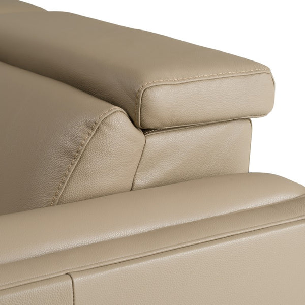 VIG Furniture Frazier Modern Leather 5-Piece Power Reclining Sectional With Console, Cupholders, Top-Grain Comfort Tan Sectional Sofa VGKV-KM.268H-TAN