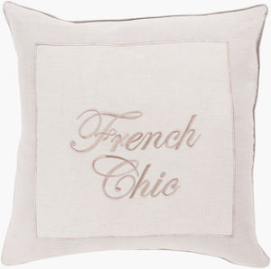 Surya French Chic 18” Accent Pillow - Stylish Linen Decor For Modern Spaces | Spot Clean & Durable Design Light Gray Linen Frc002-2020p