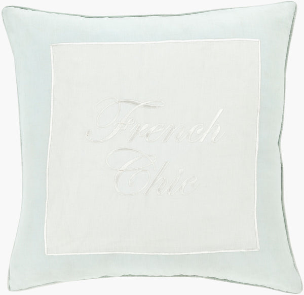 Surya French Chic 18” Accent Pillow - Stylish Linen Decor For Modern Spaces | Spot Clean & Durable Design Ivory Linen Frc003-2222d