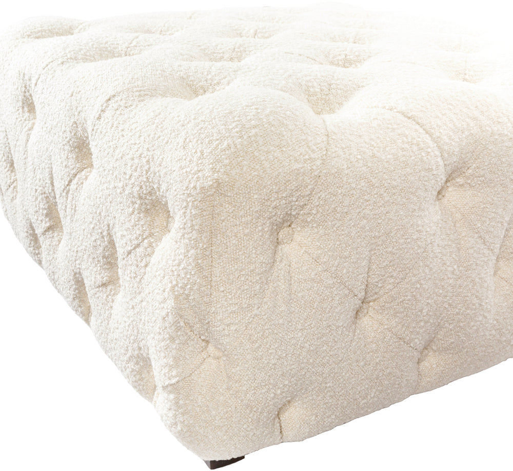 Ferrand FRD-001 18"H x 35"W x 35"D Ottoman FRD-001  Upholstery: Cream Surya