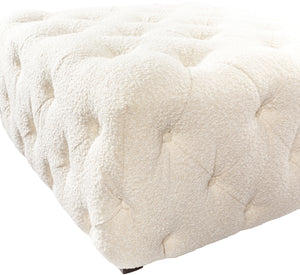 Ferrand FRD-001 18"H x 35"W x 35"D Ottoman FRD-001  Upholstery: Cream Surya