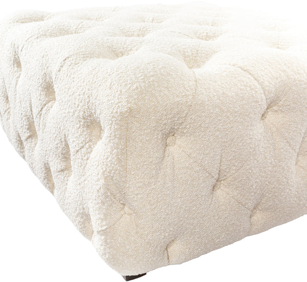 Ferrand FRD-001 18"H x 35"W x 35"D Ottoman FRD-001  Upholstery: Cream Surya