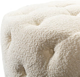 Ferrand FRD-002 18"H x 35"W x 35"D Ottoman FRD-002  Upholstery: Cream Surya