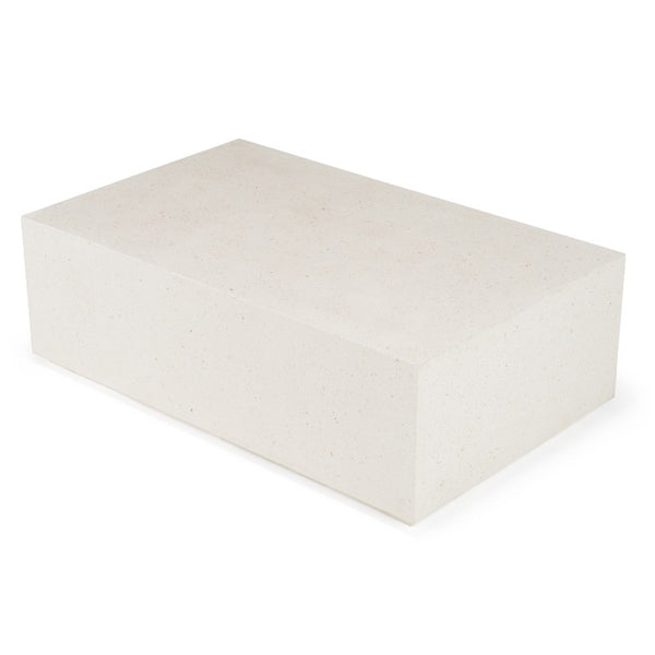 VIG Furniture Fresno Modern Concrete Rectangular Table With Weather-Resistant Finish, Durable Industrial Style Beige Coffee Table VGGR-689980-TER