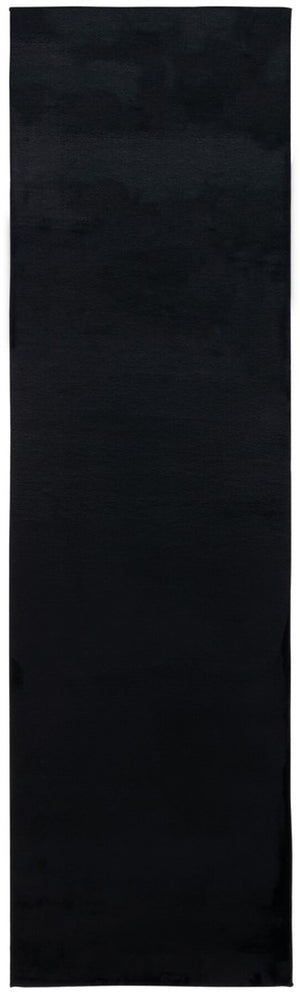 Safavieh Faux Rabbit Fur 100 Power Loomed Polyester Solid & Tonal Rug Black FRF100Z-8