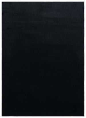 Safavieh Faux Rabbit Fur 100 Power Loomed Polyester Solid & Tonal Rug Black FRF100Z-8