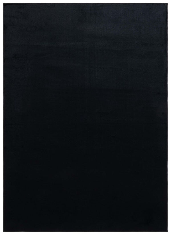 Safavieh Faux Rabbit Fur 100 Power Loomed Polyester Solid & Tonal Rug Black FRF100Z-8