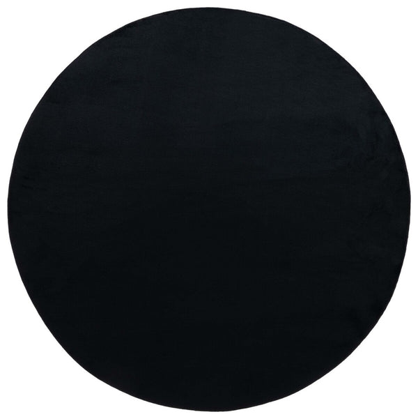 Safavieh Faux Rabbit Fur 100 Power Loomed Polyester Solid & Tonal Rug Black FRF100Z-8