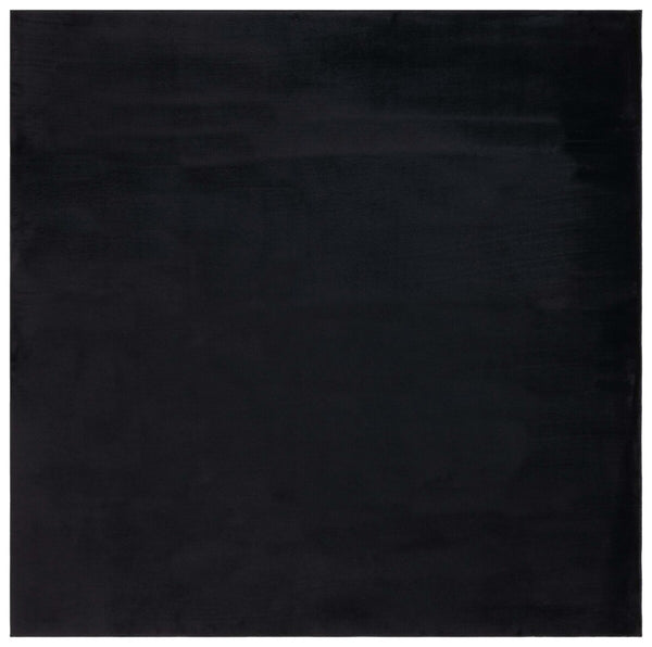 Safavieh Faux Rabbit Fur 100 Power Loomed Polyester Solid & Tonal Rug Black FRF100Z-8