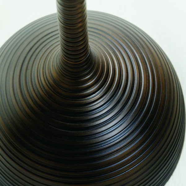 Bernhardt Bernhardt Cordoba Cast Aluminum Round Chairside Table In Bronze Finish — Sculptural Bull’S-Eye Design, 24" Tall 375164