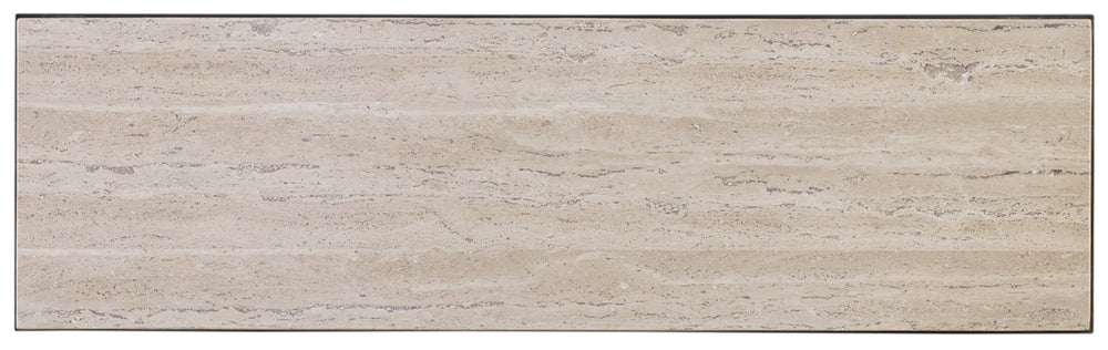 Hooker Furniture Thin Travertine Console Table With Curvy Steel Base, 40" Slim Entryway Accent In Satin Nickel Gray 5373-85001