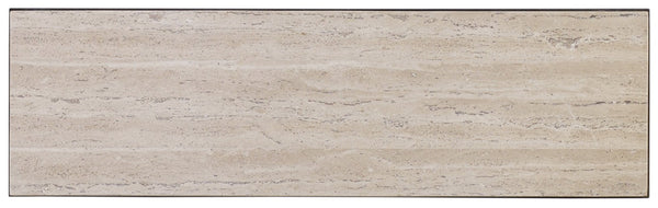 Hooker Furniture Thin Travertine Console Table With Curvy Steel Base, 40" Slim Entryway Accent In Satin Nickel Gray 5373-85001