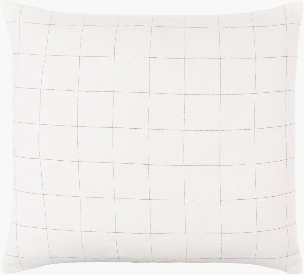 Surya Farida 18x18" Cottage-style Accent Pillow - Elegant Linen Blend With Charming Embroidery For Cozy Décor Ivory Cotton,Linen,Linen,Cotton Fri001-2222