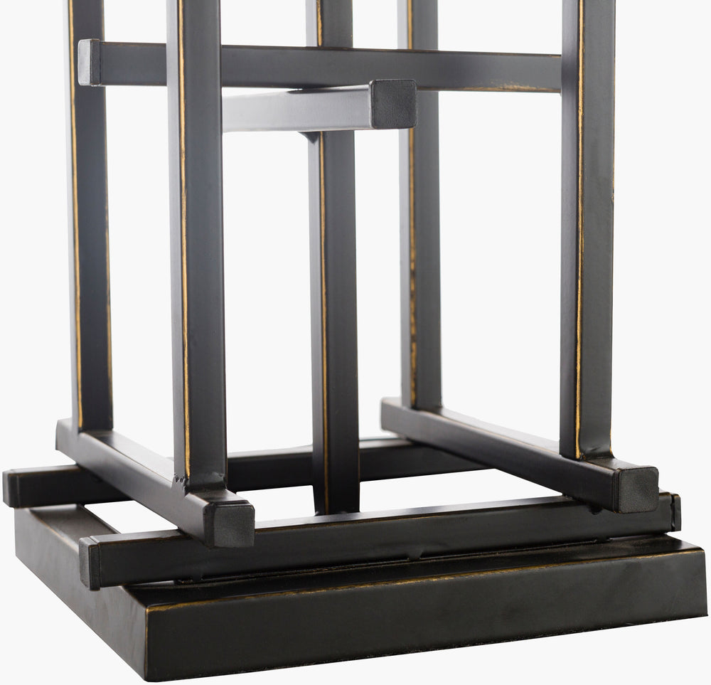 Surya Freja 30"H X 15"W Global-inspired Accent Table Lamp - Elegant Handcrafted Design For Any Room Body, Black,Base, Black,Shade (Outside), Cream,Shade (Inside), Ivory,Finial, Black,Harp, Metallic ,Brass,Cord, Translucent Iron,Iron,Linen,Polyester,Iron Frj-001