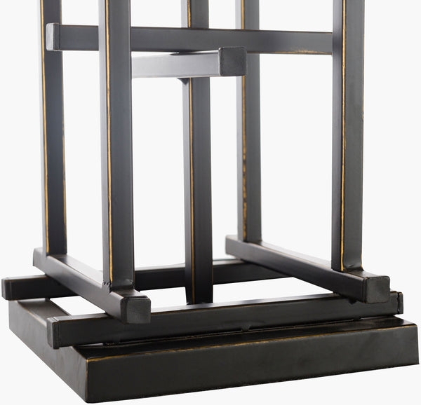 Surya Freja 30"H X 15"W Global-inspired Accent Table Lamp - Elegant Handcrafted Design For Any Room Body, Black,Base, Black,Shade (Outside), Cream,Shade (Inside), Ivory,Finial, Black,Harp, Metallic ,Brass,Cord, Translucent Iron,Iron,Linen,Polyester,Iron Frj-001