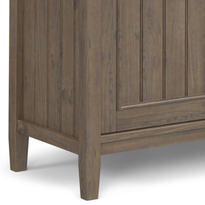 English Elm Lev Smoky Brown TV Media Stand for TVs up to 60" — Handcrafted Solid Wood, Adjustable Shelves, Cord Management, Brushed Bronze Handles B136P158821