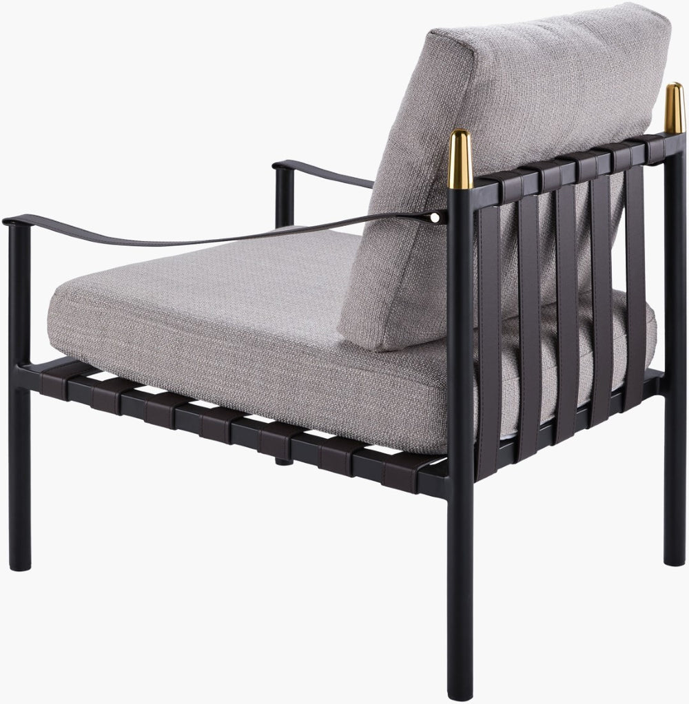 Surya Frank Accent Chair - Elegant 33"H Modern Minimalist Design With Plush Comfort & Durable Upholstery Upholstery, Light Beige,Base, Light Gray Polyester,Iron,Polyurethane Foam Frk-001