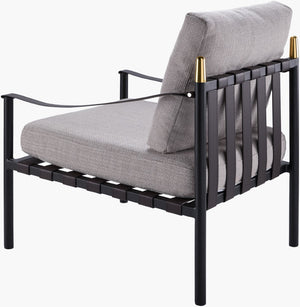 Surya Frank Accent Chair - Elegant 33"H Modern Minimalist Design With Plush Comfort & Durable Upholstery Upholstery, Light Beige,Base, Light Gray Polyester,Iron,Polyurethane Foam Frk-001