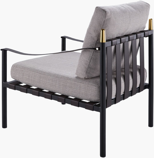 Surya Frank Accent Chair - Elegant 33"H Modern Minimalist Design With Plush Comfort & Durable Upholstery Upholstery, Light Beige,Base, Light Gray Polyester,Iron,Polyurethane Foam Frk-001