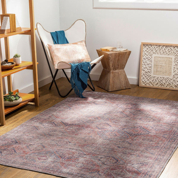 Livabliss Farrell Flatweave Runner Rug Chenille Jute Blend for Hallway Entryway or Bedside Dark Blue, Rust 9'2" x 12' FRL2301-9312