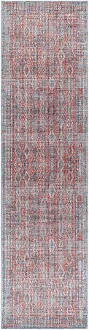 Livabliss Farrell Flatweave Runner Rug Chenille Jute Blend Traditional Hallway Entryway Accent Blue, Red 2'7" x 10' FRL2303-2710