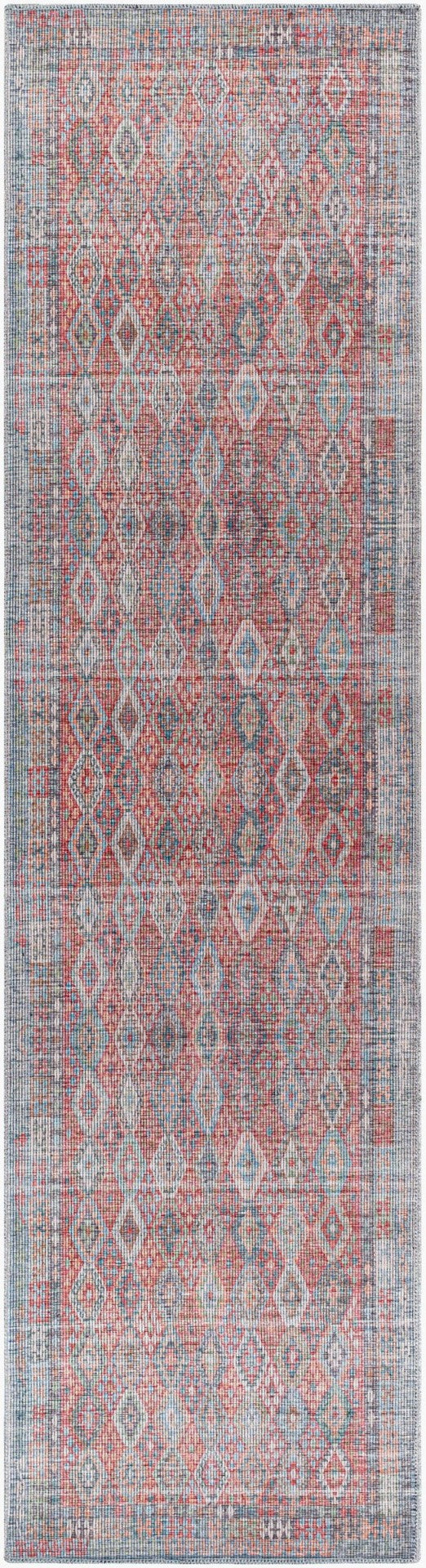 Livabliss Farrell Flatweave Runner Rug Chenille Jute Blend Traditional Hallway Entryway Accent Blue, Red 2'7" x 10' FRL2303-2710
